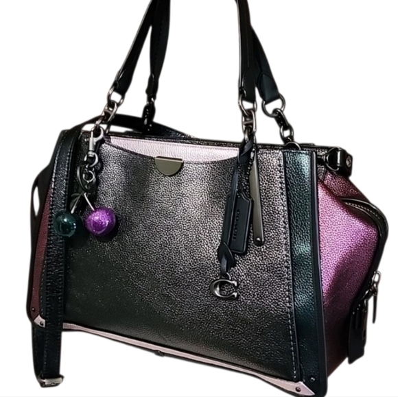 🔹️Coach 🔹️Dreamer 36 In Metallic Color Block With Cherry Charm EUC - Picture 1 of 12